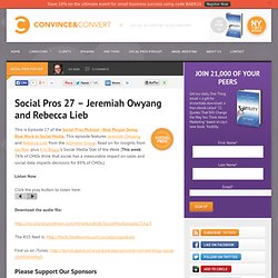 Social Pros 27 - Jeremiah Owyang and Rebecca Lieb