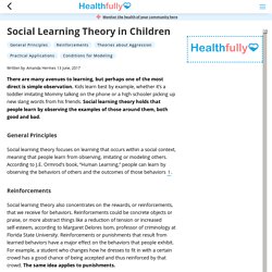 Social Learning Theory in Children