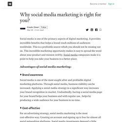 Why social media marketing is right for you? - Kreativ Street - Medium