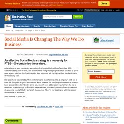 Social Media Is Changing The Way We Do Business - 20/07