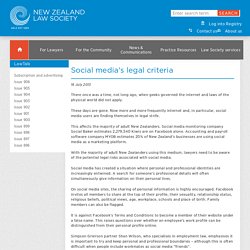 Social media's legal criteria - NZ Law Society