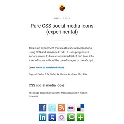 Pure CSS social media icons (experimental)