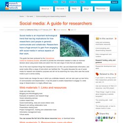 Social media: A guide for researchers