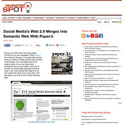 Social Media&#039;s Web 2.0 Merges Into Semantic Web With Paper.li