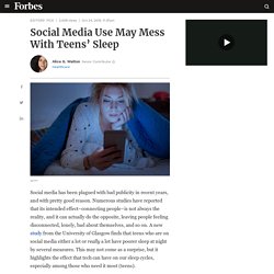 Social Media Use May Mess With Teens’ Sleep