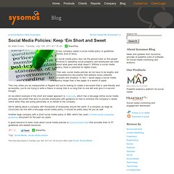 Social Media Policies: Keep ‘Em Short and Sweet