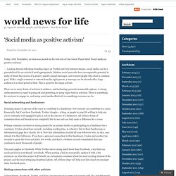 ‘Social media as positive activism’ « world news for life