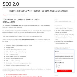 Top 10 Social Media Sites + Lists [Meta-List]