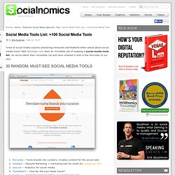 Social Media Tools List: +100 Social Media Tools