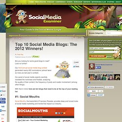 Top 10 Social Media Blogs: The 2012 Winners!