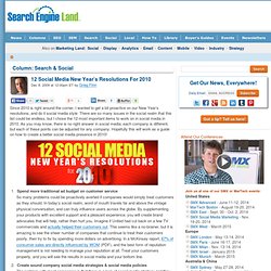 12 Social Media New Year’s Resolutions For 2010