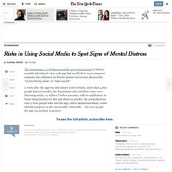 Risks in Using Social Media to Spot Signs of Mental Distress