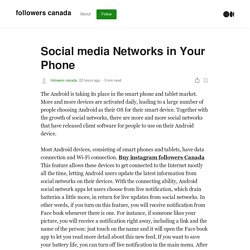 Social media Networks in Your Phone
