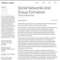 Social Networks And Group Formation
