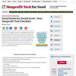 Your Nonprofit Tech Checklist