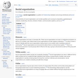 Social organization - Wikipedia