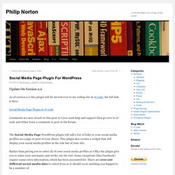 Social Media Page Plugin For Wordpress