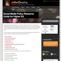 Social Media Policy Resource Guide for Higher Ed