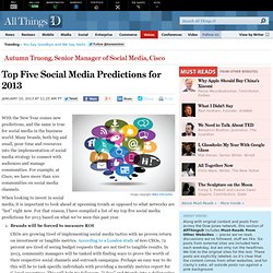 Top Five Social Media Predictions for 2013 - Autumn Truong - Voices
