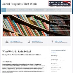 SOCIAL PROGRAMS THAT WORK