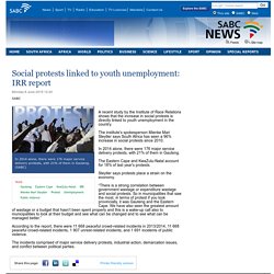 Social protests linked to youth unemployment: IRR report:Monday 8 June 2015