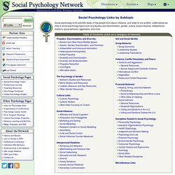 Social Psychology Links by Subtopic