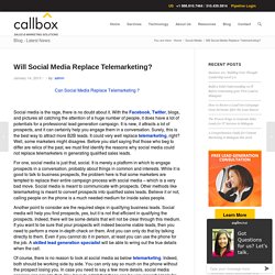 Will Social Media Replace Telemarketing?