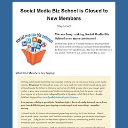 Social Media Biz School is Closed to New Members