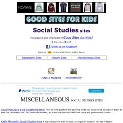 Social Science section of Good Sites for Kids!