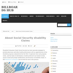 About Social Security disability Claims