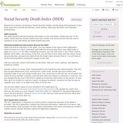 Social Security Death Index (SSDI)