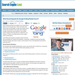 What Social Signals Do Google & Bing Really Count?