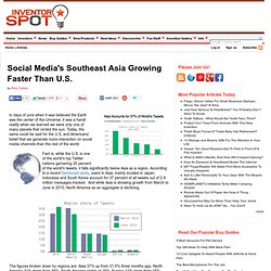 Social Media's Southeast Asia Growing Faster Than U.S.