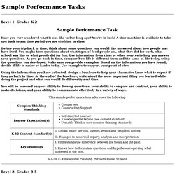 Social Studies - Performance Tasks