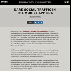 Dark social traffic in the mobile app era