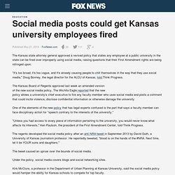 Social media posts could get Kansas university employees fired