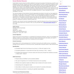 Social Worker Resume, Social Worker Resumes Template, Social Worker ...