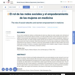 SciELO - Public Health - El rol de las redes sociales y el empoderamiento de las mujeres en medicina El rol de las redes sociales y el empoderamiento de las mujeres en medicina