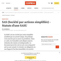 SAS (Société par actions simplifiée) - Statuts d'une SASU