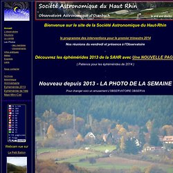 S.A.H.R. Soci t Astronomique du Haut Rhin