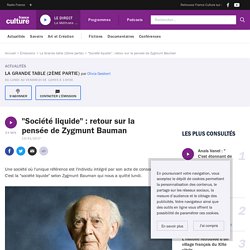 "Société liquide" : retour sur la pensée de Zygmunt Bauman