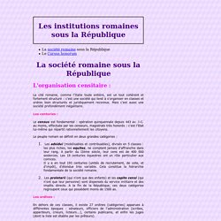 Les Institutions romaines sous la République (M. Tillard)