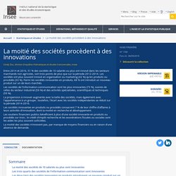 La moitié des sociétés procèdent à des innovations - Insee Première - 1709