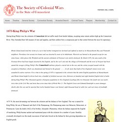 The Society of Colonial Wars in the State of Connecticut - 1675 King Philip's War