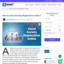How to check Society Registration online? - Swarit Advisors