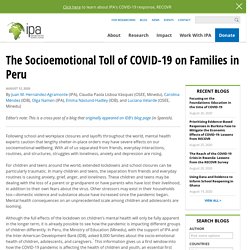 The Socioemotional Toll of COVID-19 on Families in Peru