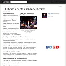 The Sociology of Conspiracy Theories