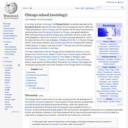 Chicago school (sociology)