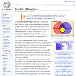 Sociology of knowledge