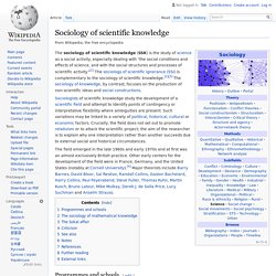 Sociology of scientific knowledge